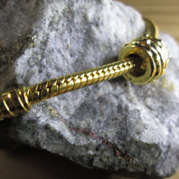 Antiqued Gold Plated Sterling Silver Brook European Charm - Picture 2 of 7